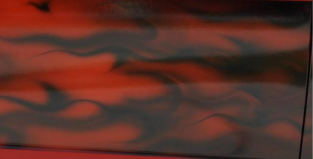 Airbrushed Custom Flame Graphic for the Vette C6