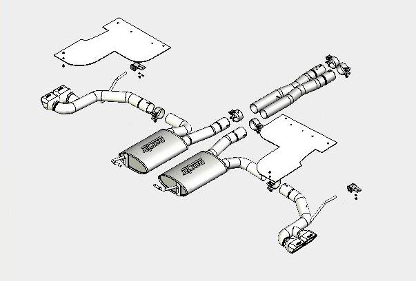 Challenger Side Exit Exhaust system by Borla