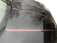 2005-2013 C6 Corvette Two-Tone Hood Stripe Decal 60L Top Gloss Red Black Bottom Gloss Silver