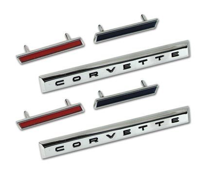 C1 1961 Corvette Front Fender 6 Piece Emblem Set