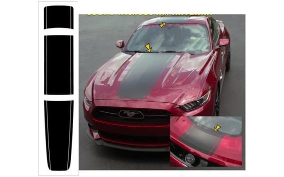 2015-2017 Mustang Triple Over the Car Stripes For Coupe