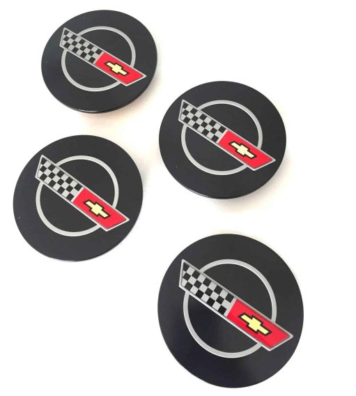 C4 1984-1985 Corvette Wheel Center Caps with Emblems