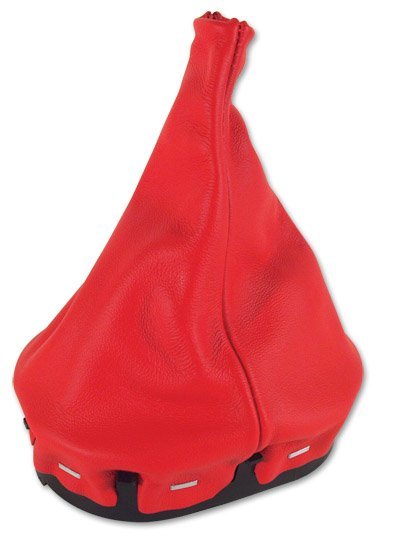 C5 1997-2004 Corvette Leather Shift Boot With Retainer -Torch Red