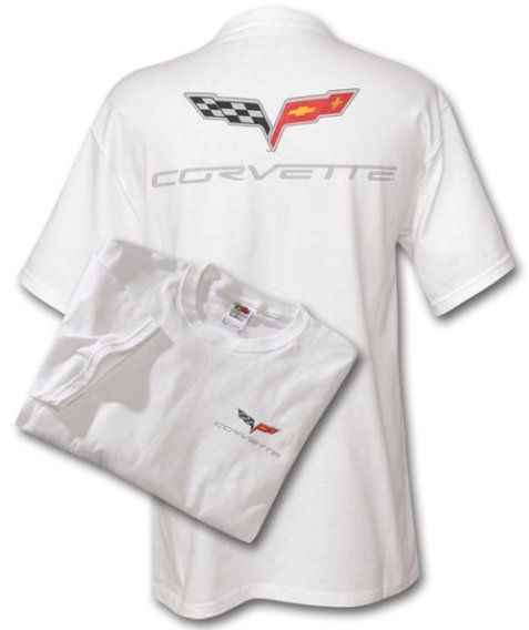 C6 Corvette White Screen Print T-Shirt