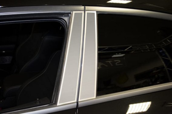 2011-2015 Dodge Charger | Brushed Stainless Door Pillar Trim Kit 4pc