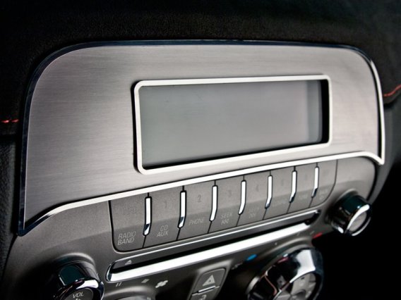 2010-2013 Camaro Radio Trim Plate Brushed/Polished Factory Radio