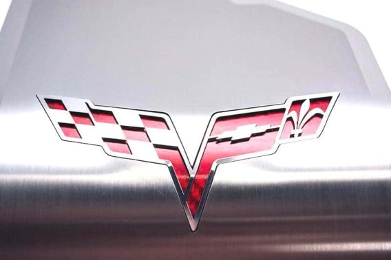 C6 Corvette Alternator Cover With C6 Flags Logo