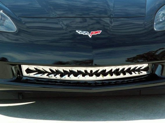 2005-2013 C6 Corvette Polished Stainless Shark Tooth Grille