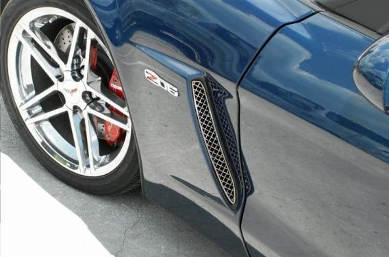 2005-2013 C6 Corvette Z06 Stainless Diamond Laser Mesh Side Vent Grilles