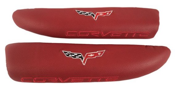 C6 Corvette Cobalt Red Leather Armrest Pads