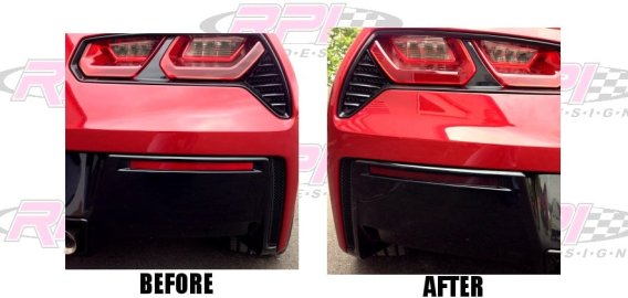 C7 2014-2018 Corvette Rear Bumper Lower Reflectors Blackouts