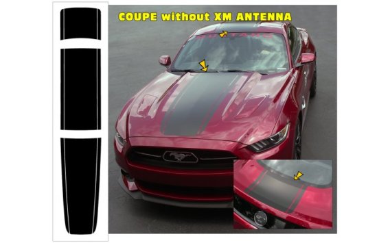 2015-2017 Mustang Triple Over the Car Stripes For Coupe