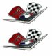 C1 1962-1963E Corvette Front Fender Cross Flags Emblem Pair