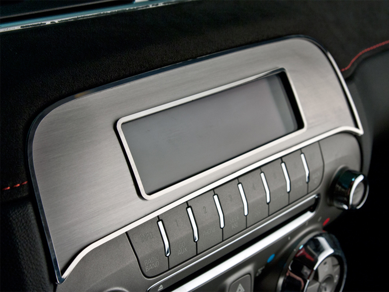 2010-2013 Camaro Radio Trim Plate Brushed/Polished Factory Radio