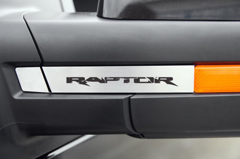 2010-2013 Ford Raptor Mirror Emblems Side View Brushed 4Pc