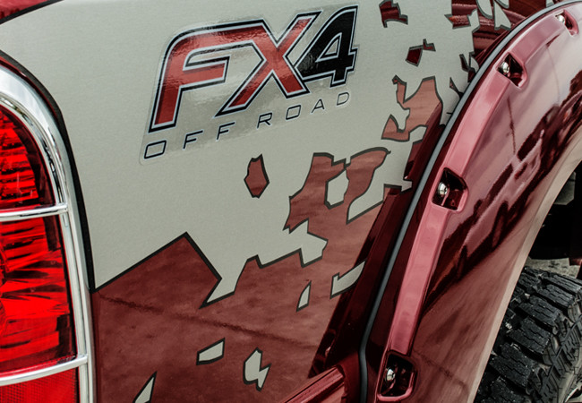 2011-2014 Ford F-250 - Side Splash Vinyl Two-Tone Graphic