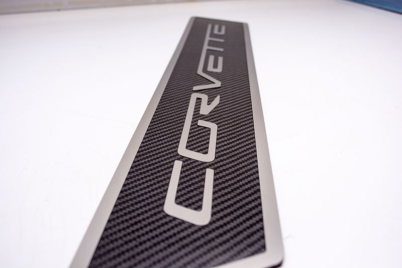 C6 Corvette Carbon Fiber Door Sills Polished Inlay w/