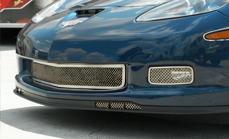 C6 Corvette Air Dam Grilles Laser Mesh Polished