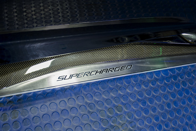 C7 Corvette Z06 Side Skirt Extensions w/Polished Supercharged Inlaid Lettering