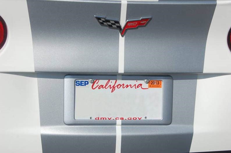 C6 Corvette Painted License Plate Frame