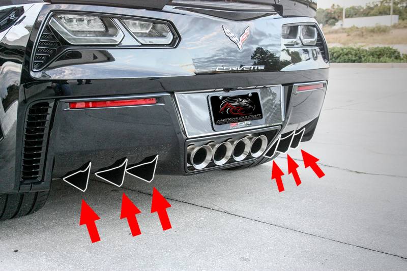 C7 Corvette Rear Diffusers 6PC