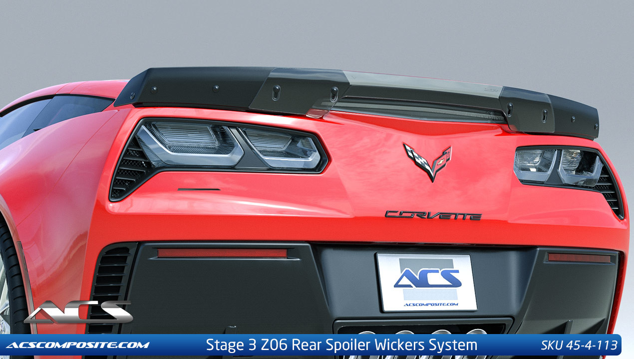 C7 Corvette Z06 Z07 Wicker Spoiler Conversion Kit (Stage 1to3)