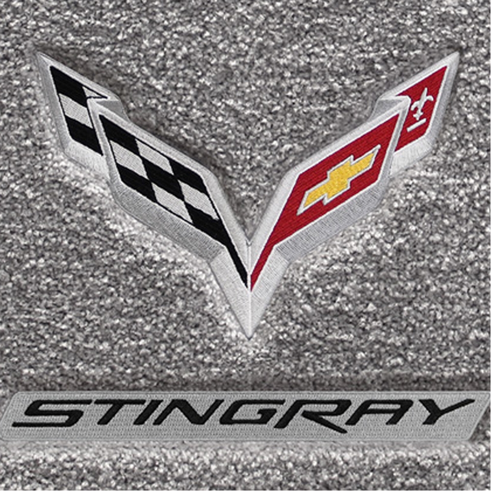 C7 Corvette Lloyds Mats w/ C7 Crossed Flags Stingray Script Gray