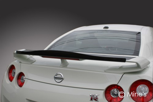 Nissan GT-R R35 Carbon Fiber rear wing spoiler cover by Mines