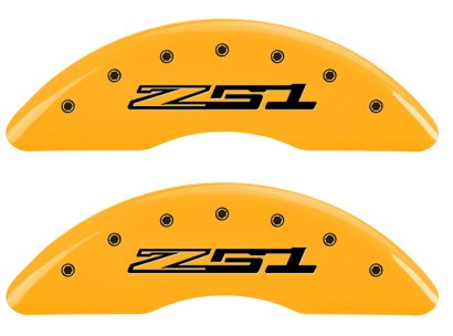 C7 Corvette Caliper Covers with Z51 Logo Yellow Powder Coated