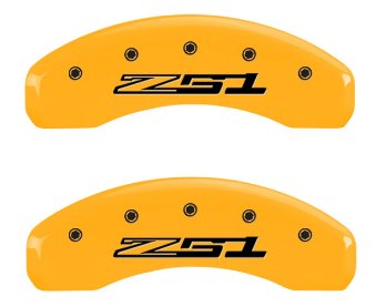 C7 Corvette Caliper Covers with Z51 Logo Yellow Powder Coated