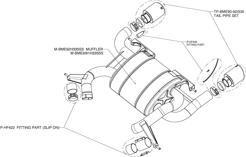 Titanium Akrapovic BMW 335i Exhaust