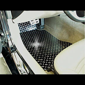 C6 2005-2013 Corvette Black Diamond Plate Aluminum Floor Mats