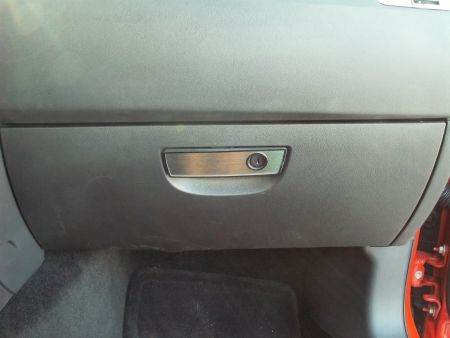 Stainless Glove Box Trim on Dodge Challenger