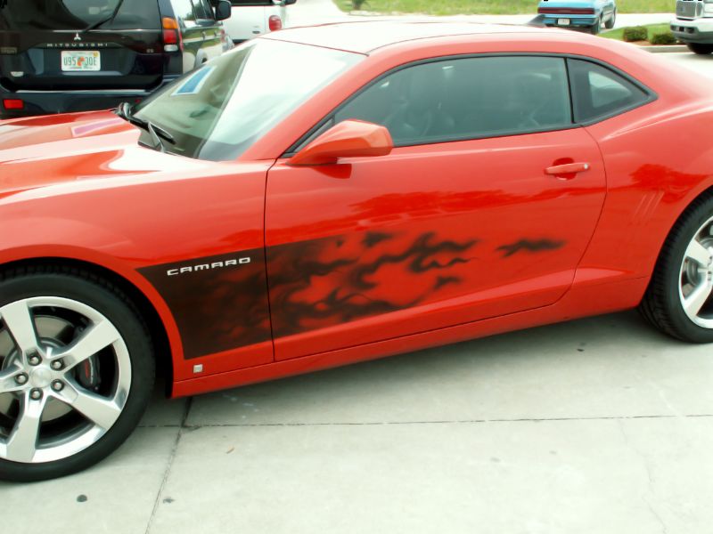 Airbrushed flame graphic for the Chevy Camaro