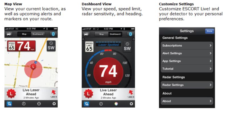 Escort LIVE Radar Detector App