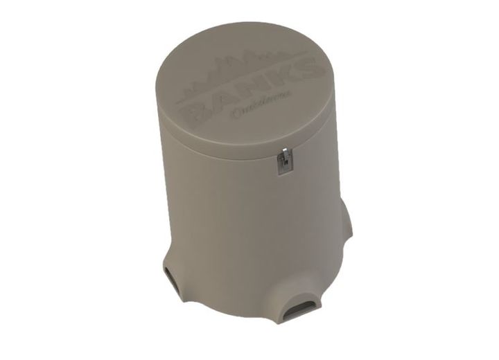 Banks Outdoors Feedbank Timber 250 Gravity Deer Feeder - 250 lbs Capacity with 4 Feed Ports, UV S...