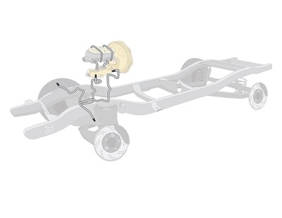 1976-1979 Jeep Quadratrac Front Brake Line Kit by The Right Stuff - Power Drum