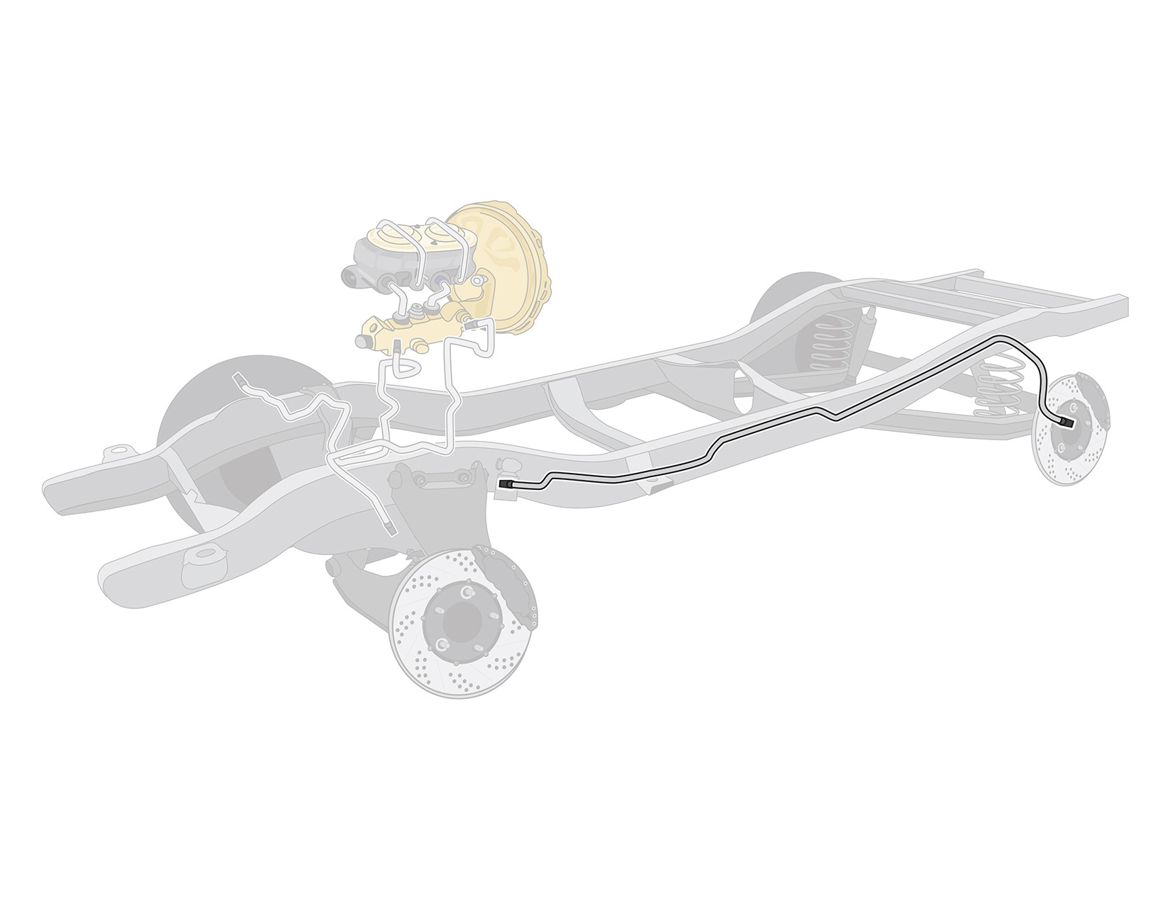 1982-1983 GM F-Body The Right Stuff Pre-Bent Stainless Steel Front to Rear Brake Line