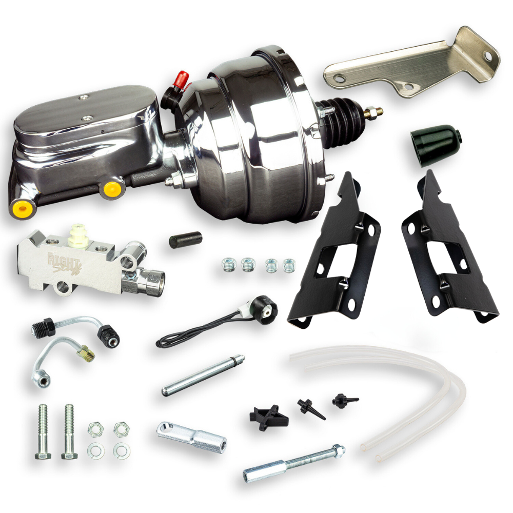 1973-1987 Chevy Truck Chrome Power Brake Booster with Master Cylinder for Disc/Drum Systems