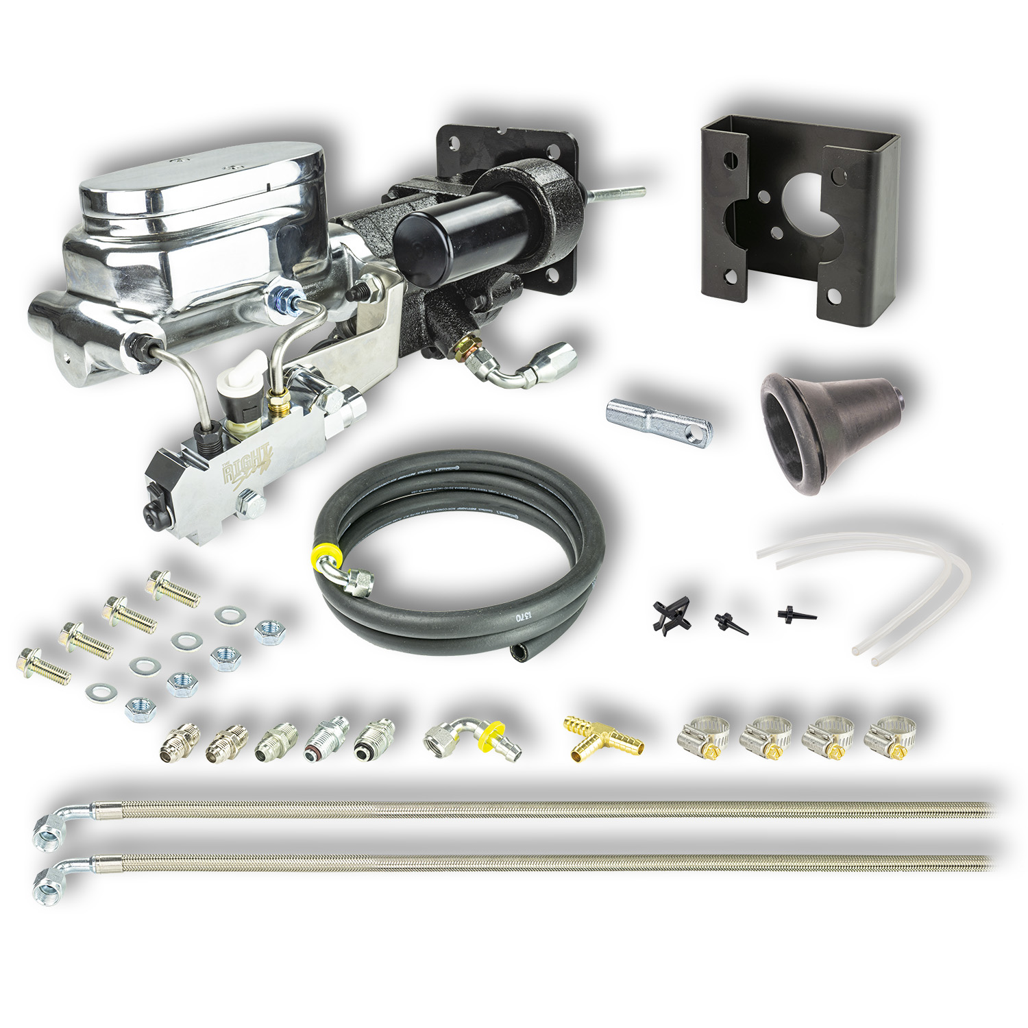 1963-1966 GM GMC C/K Truck Hydro Boost Chrome Upper Assembly Kit Disc Drum by The Right Stuff
