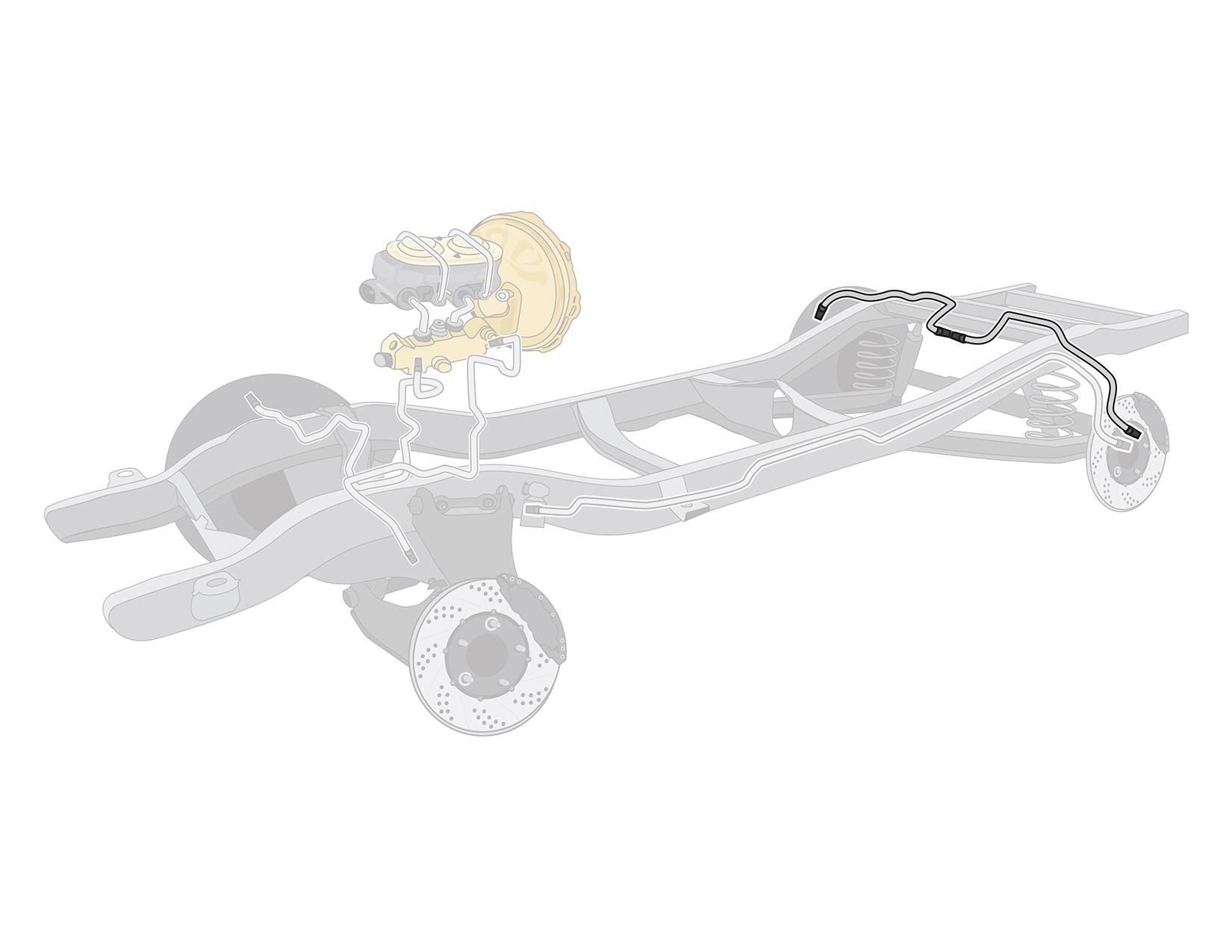 1938 Chevrolet Bel Air Master Deluxe Pre-Bent Stainless Steel Rear Axle Brake Line by The Right S...