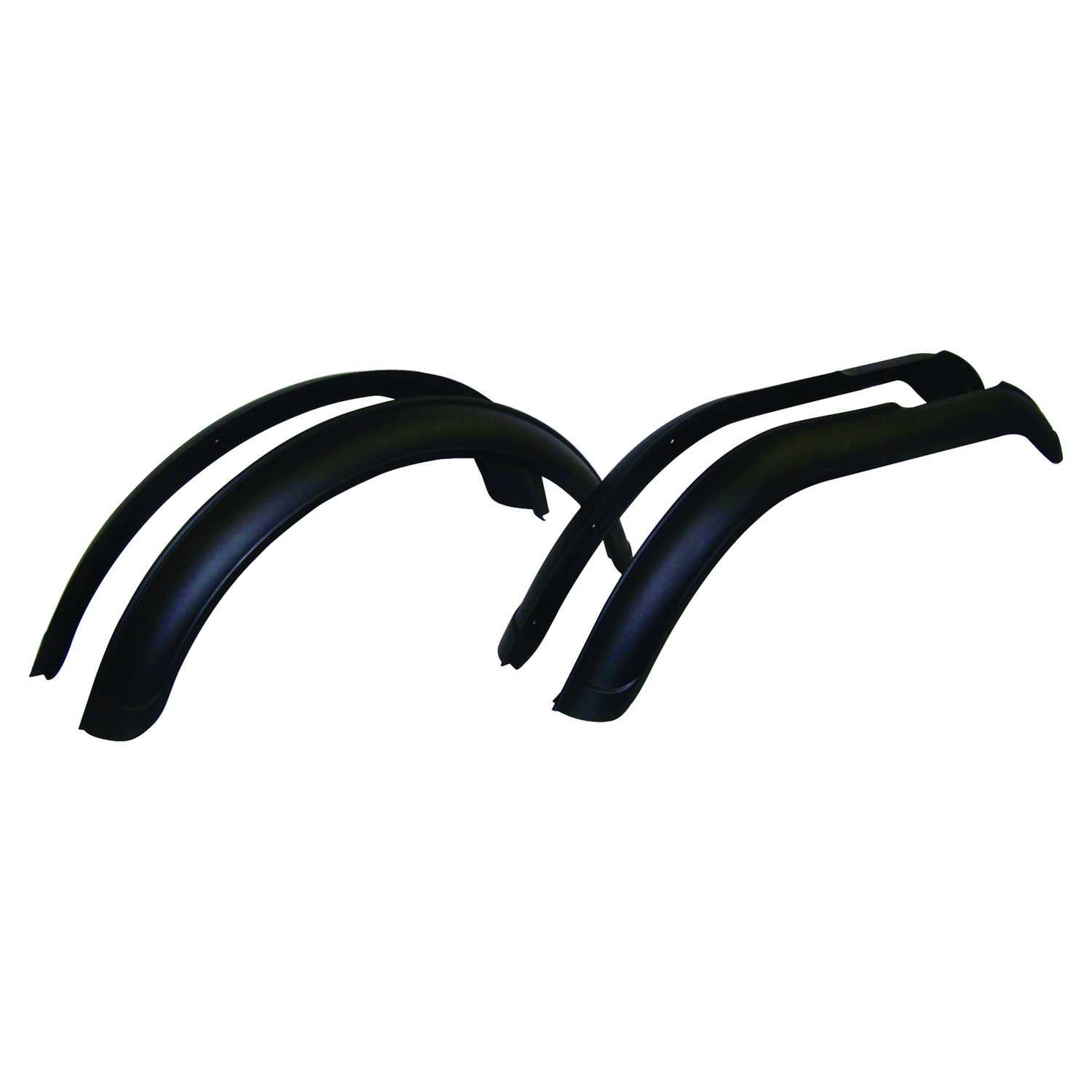 1955-1986 Jeep CJ Fender Flare Set by Crown Automotive - 4-Piece Black Textured Kit with Side Mar...
