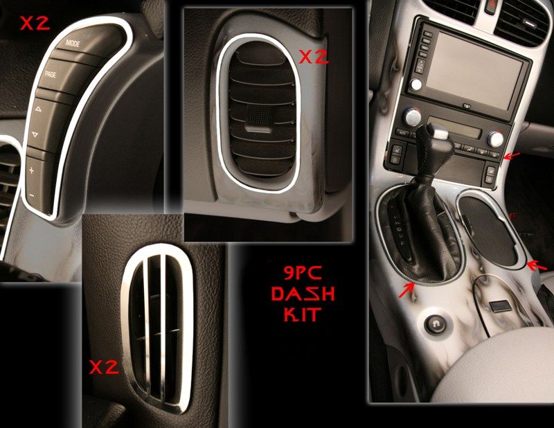 C6 Corvette Stainless Steel Dash Trim Kit