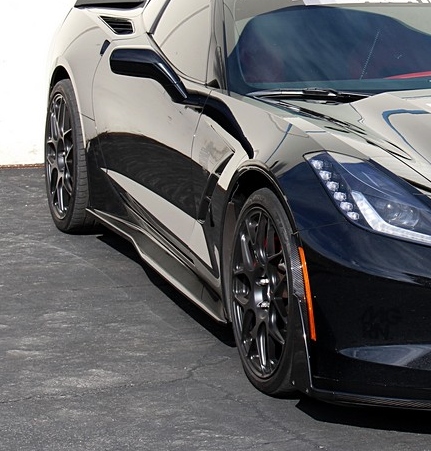 2014 2019 C7 Corvette Apr Real Carbon Fiber Side Rocker Extension