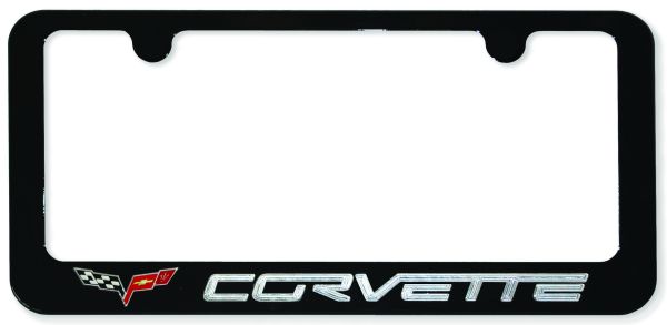 Includes Screws+Cap 2005-2013 C6 Corvette Stealth Blackout License Plate Frame 