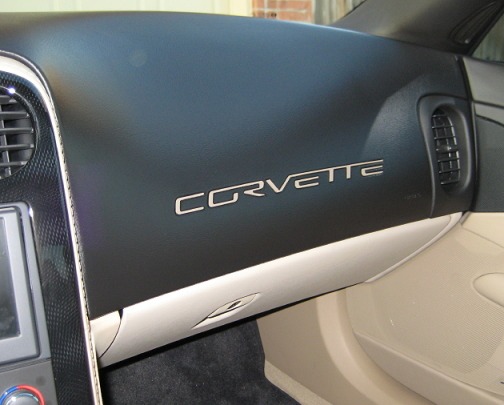 C6 Corvette Dash Lettering in Cashmere interior color