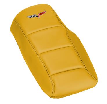 C6 Corvette Color Matched Console Cover Cushion Solid Color Accent Stitched w/Logo
