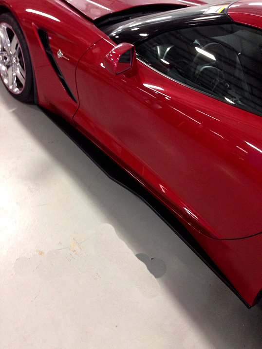 C7 Corvette Side Skirts on Red Car