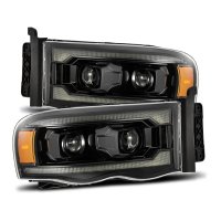 2002-2005 RAM 1500/2500/3500 AlphaRex LUXX-Series LED Projector Headlights Black