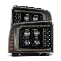 2005-2007 Ford Super Duty AlphaRex Nova-Series Black Projector Headlights